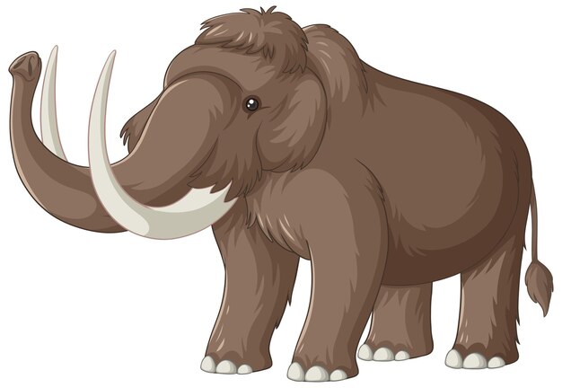 Vector animal extinto del mamut lanudo