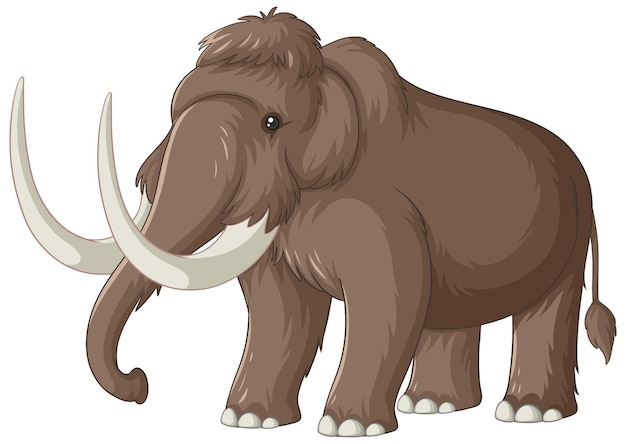 Vector animal extinto del mamut lanudo