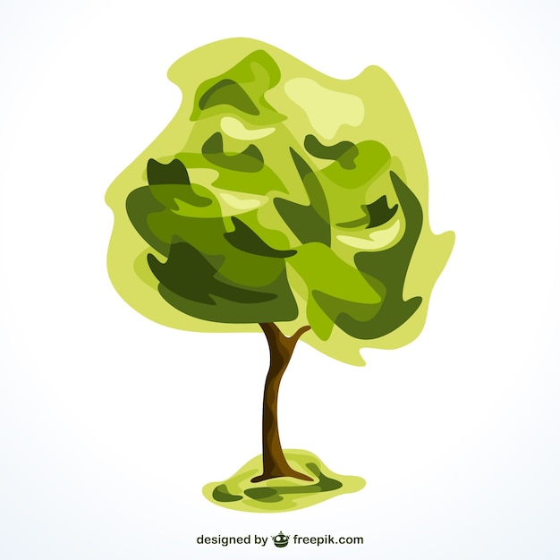 Vector de árbol estilo acuarela