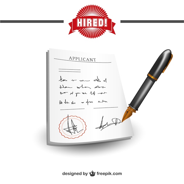 Vector de aspirante contratado