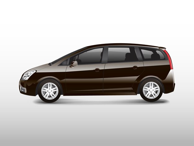 Vector de automóvil monovolumen MPV marrón