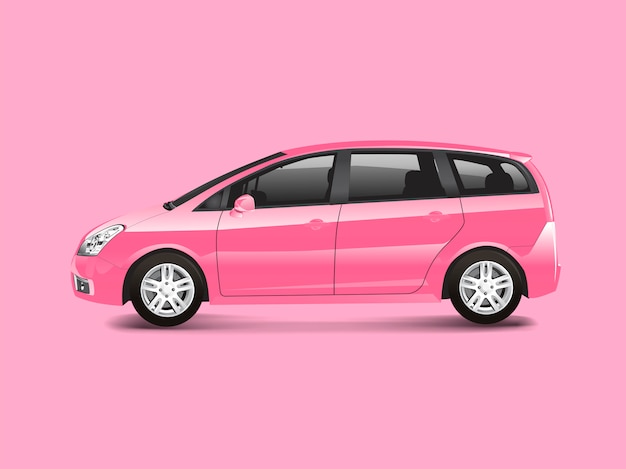 Vector de automóvil monovolumen rosa MPV