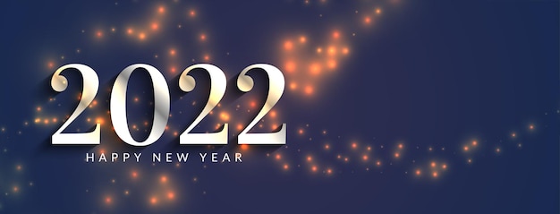 Vector de banner de celebración de feliz año nuevo 2022 brillante brillante
