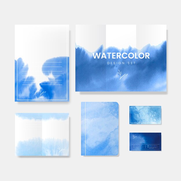 Vector de banner de estilo acuarela azul