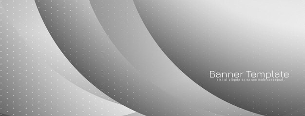 Vector de banner de estilo de onda elegante de color gris elegante
