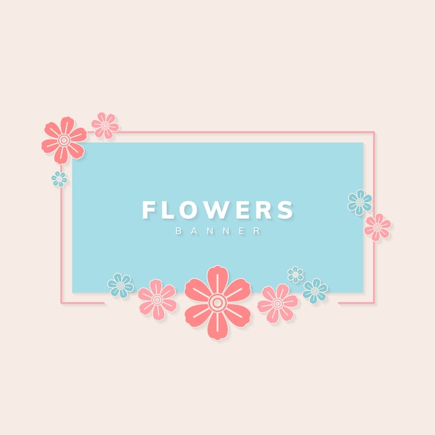 Vector gratuito vector de banner floral