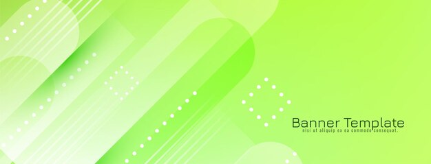 Vector de banner geométrico brillante de color verde brillante moderno