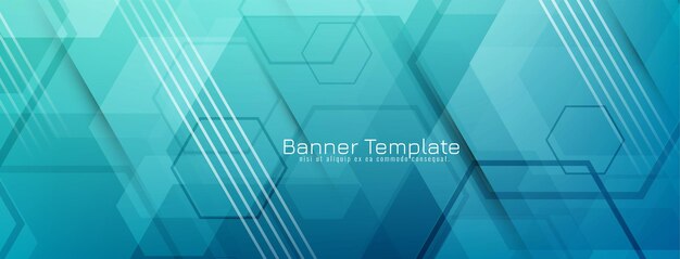 Vector de banner geométrico de formas hexagonales con estilo moderno