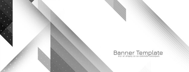 Vector de banner geométrico de mosaico crsytal gris y blanco futurista