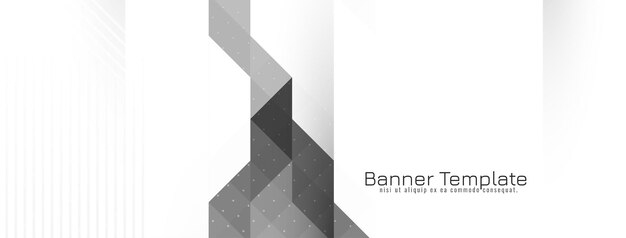 Vector de banner de mosaico gris y blanco geométrico moderno