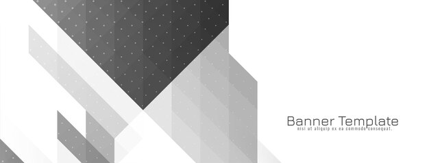 Vector de banner de mosaico gris y blanco geométrico moderno