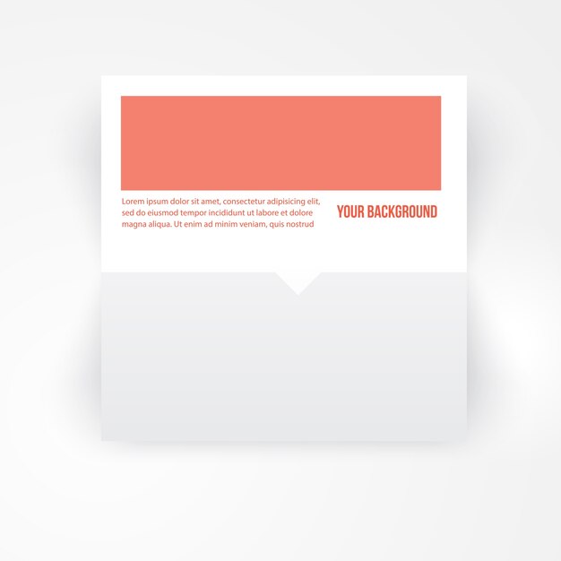 Vector banner de plantilla de papel. Nota blanca