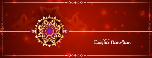 Vector de banner de saludo del festival Happy Raksha Bandhan elegante