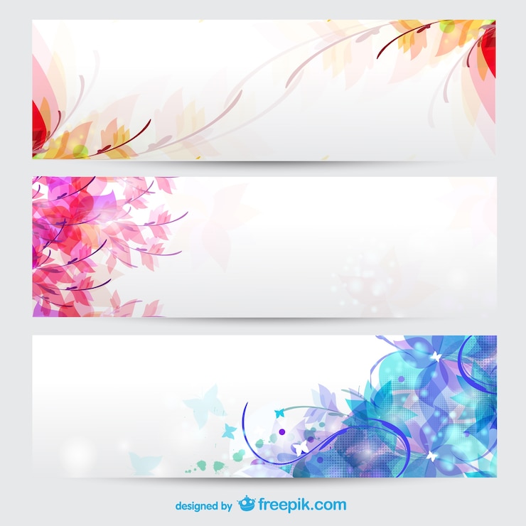 Vector gratuito vector banners florales