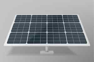 Vector gratuito vector de batería de panel solar aislado realista 3d