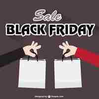 Vector gratuito vector de black friday con bolsas de la compra