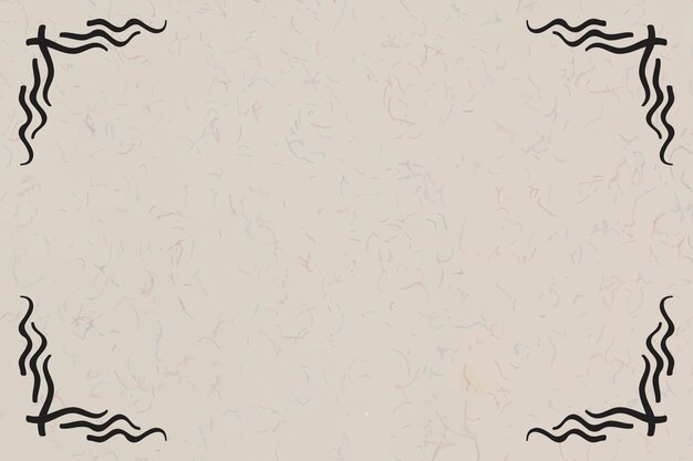 Vector boho art tribal doodle sketch marco de esquina ondulado