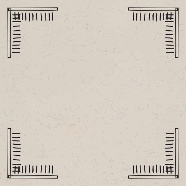 Vector boho art tribal doodle sketch marco de esquina