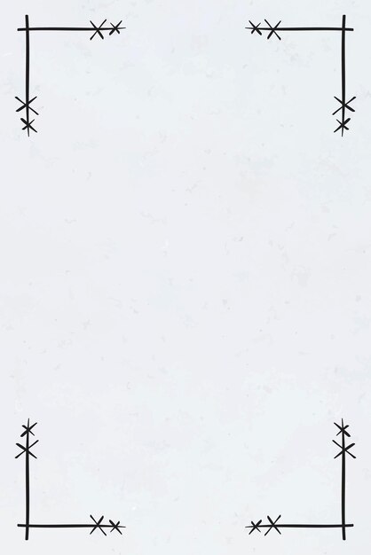 Vector boho art tribal doodle sketch marco de esquina