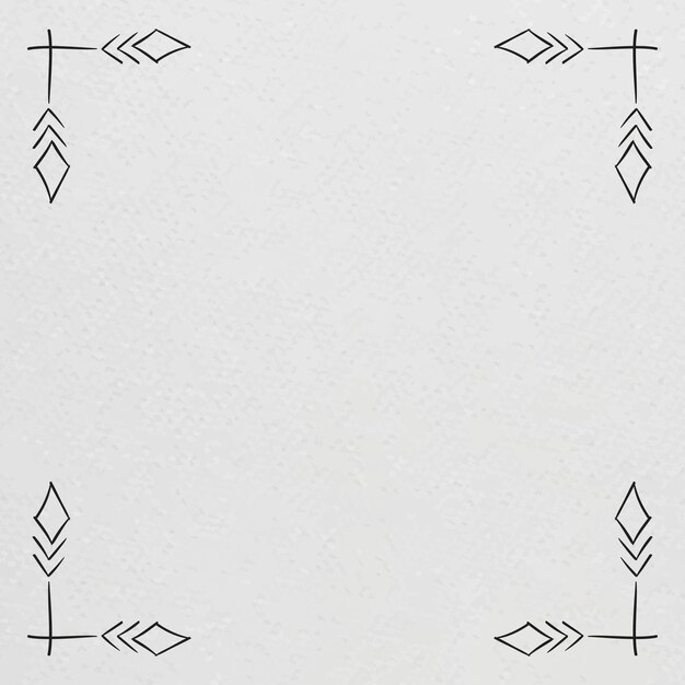Vector boho arte tribal garabato boceto lanza esquina marco