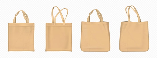 El vector de la bolsa de tela ecológica es una maqueta de comprador de tela.