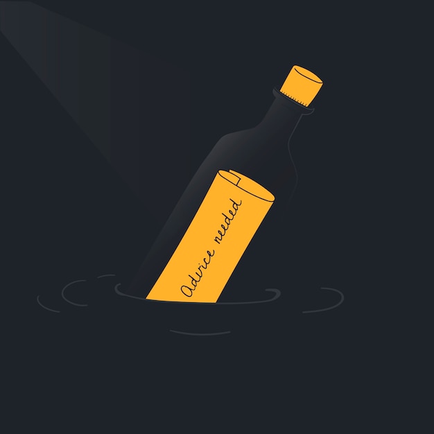 Vector de botella de mensaje