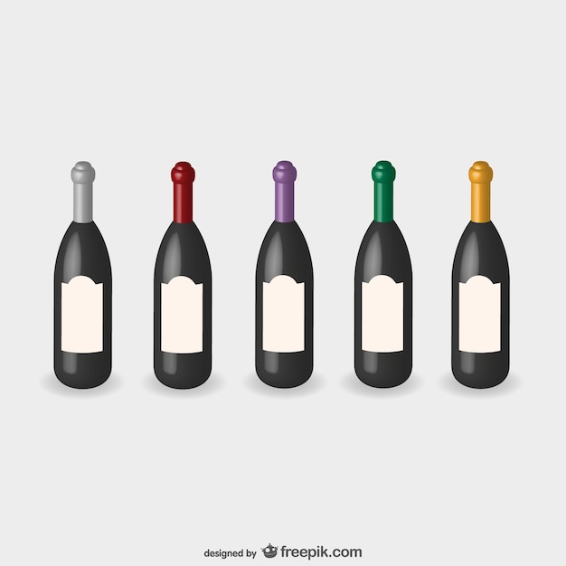 Vector gratuito vector de botellas de vino