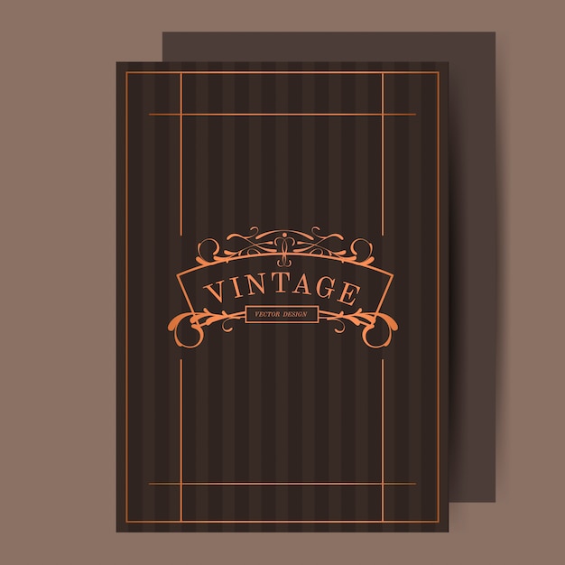 Vector gratuito vector de bronce de la invitación de la boda del art nouveau del vintage