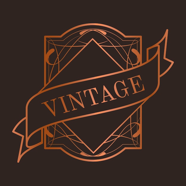 Vector de bronce vintage art nouveau insignia