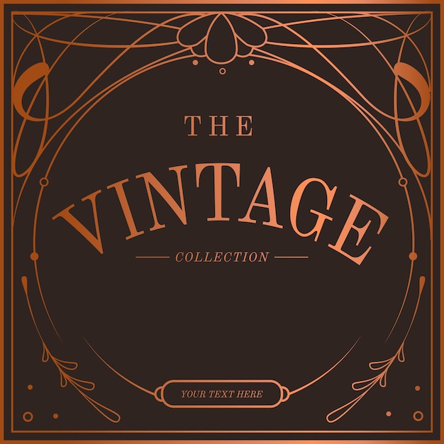 Vector de bronce Vintage art nouveau insignia