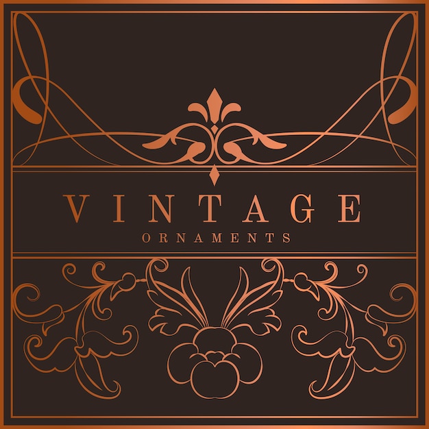 Vector de bronce vintage art nouveau insignia