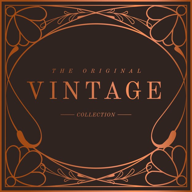 Vector de bronce Vintage art nouveau insignia