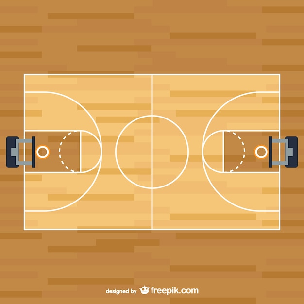 Vector cancha de baloncesto