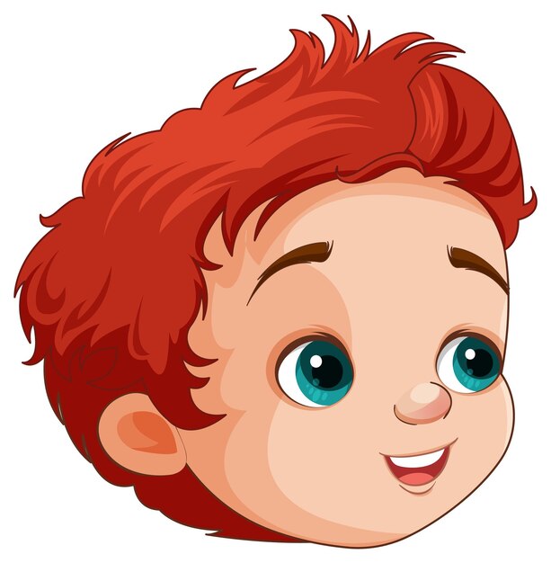 vector de cara de niño lindo pelirrojo