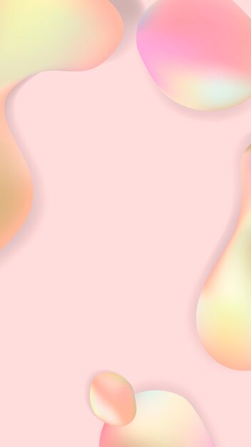 Vector de cartel de diseño fluido rosa pastel