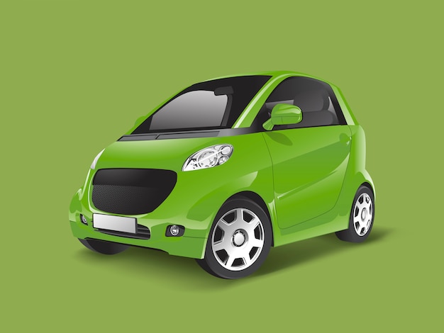 Vector de coche híbrido compacto verde