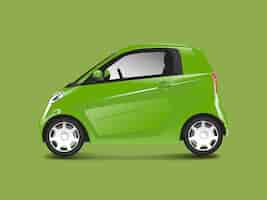 Vector gratuito vector de coche híbrido compacto verde