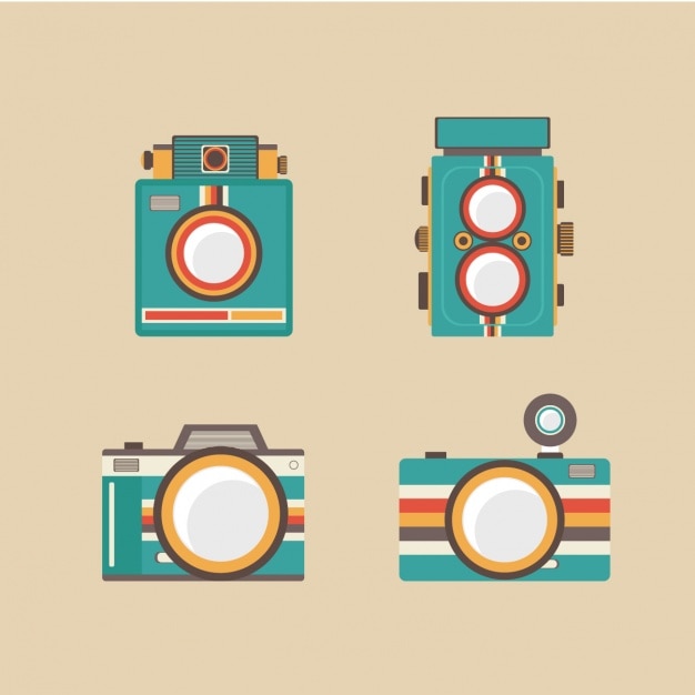 Vector colección de cámaras