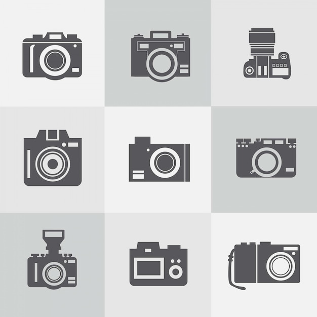 Vector colección de cámaras