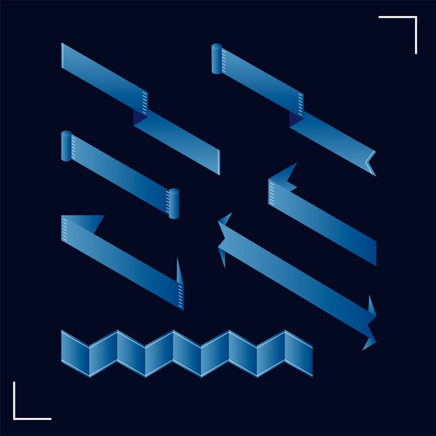 Vector de una colección de etiquetas de banner