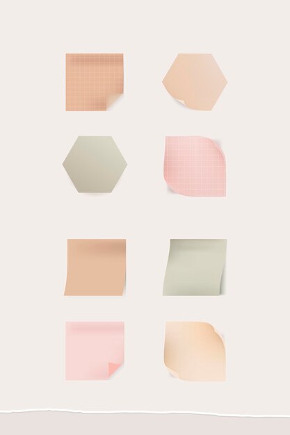 Vector de colección de notas de papel colorido