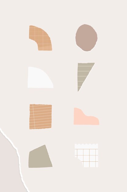 Vector de colección de notas de papel rasgado colorido