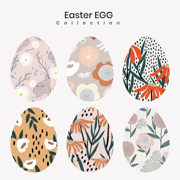 Vector de colección de patrón de huevo de Pascua
