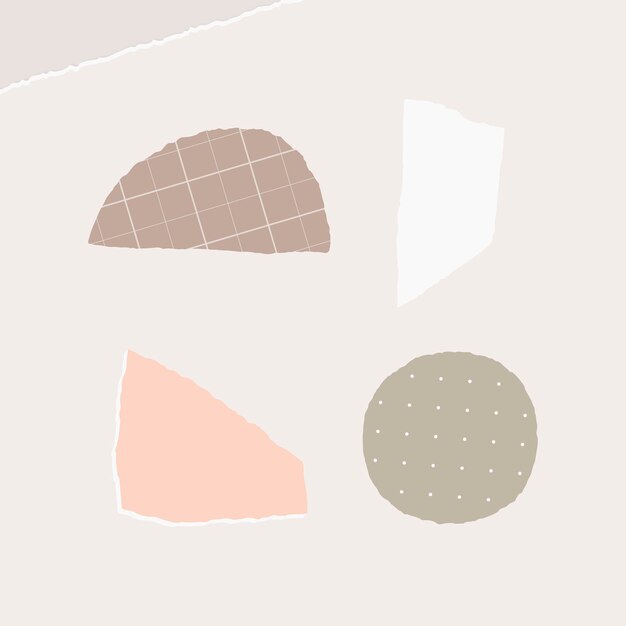 Vector de colección de plantilla de anuncios sociales de nota de papel rasgado colorido
