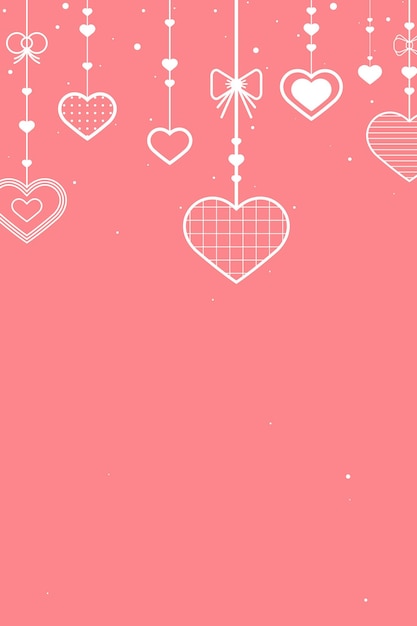 Vector colgando corazones lindo fondo rosa