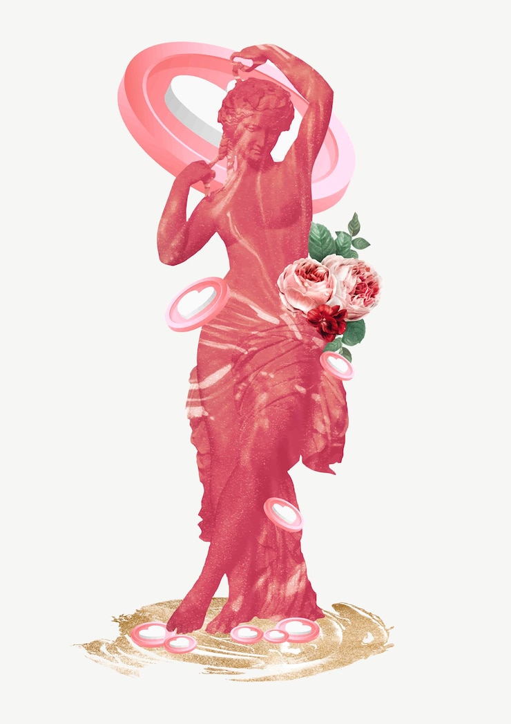 Vector gratuito vector de collage femenino, arte de técnica mixta de ilustración de amor