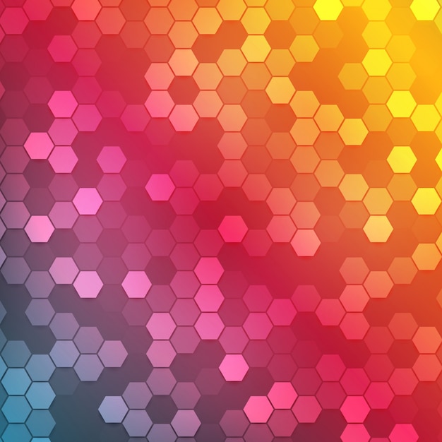 Vector de color abstracto 3d hexagonal.