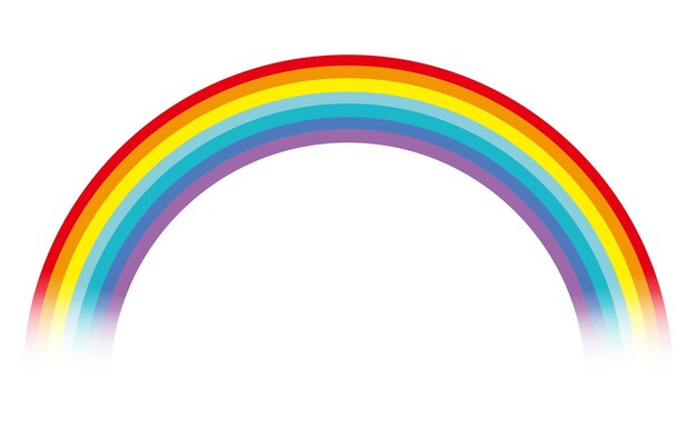 Vector colorido arco iris ilustración aislado sobre un fondo blanco.