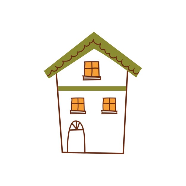 Vector colorido de casa con diseño lineal