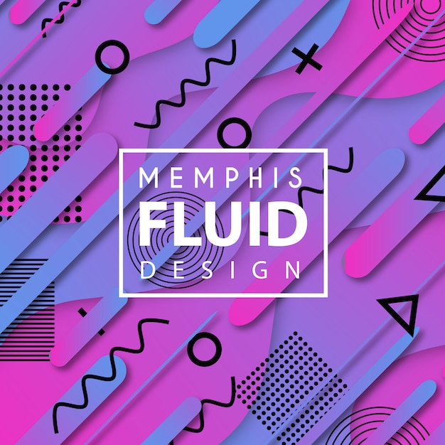 Vector colorido fondo de memphis fluido